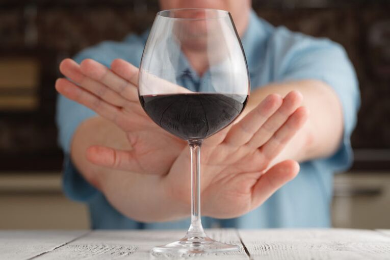 rejet d'un verre de vin